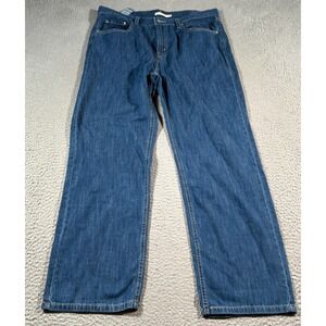 Levi's Low Pro Jeans Mens 32 (37x29) Blue Denim Stretch High Rise Straight Leg